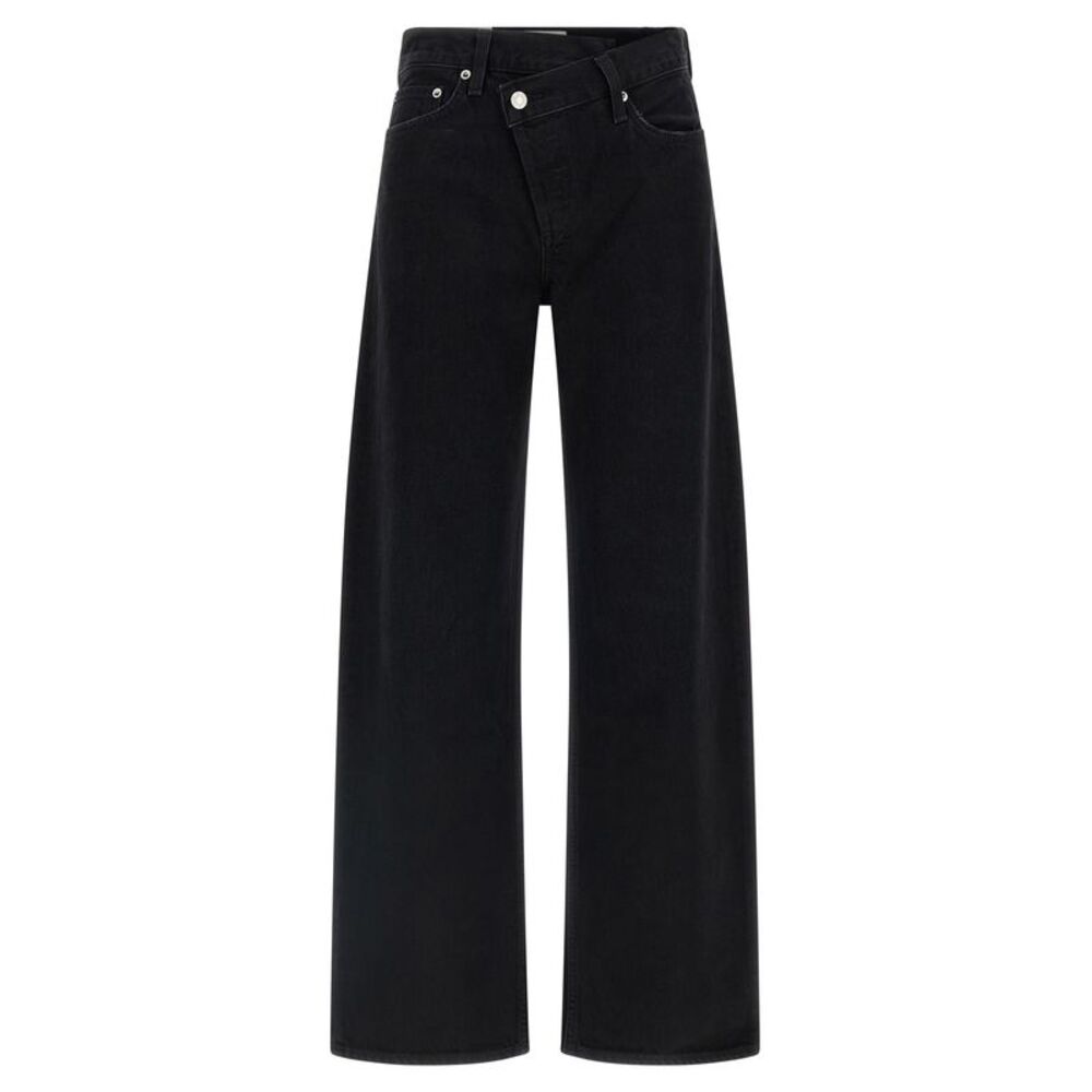 Agolde Black Cotton Relaxed Fit Women's Jeans